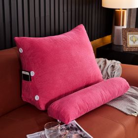 Waist Backrest Pillow Bedside Backrest Lumbar Cushion Bed Sofa (Option: Rose Red-45x22x50cm with headrest)