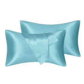 75D Satin Artificial Silk Pillowcase (Option: Green-King 20X36in)