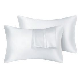 75D Satin Artificial Silk Pillowcase (Option: White-King 20X36in)